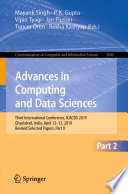 Advances in Computing and Data Sciences Book