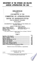 Department of the Interior and Related Agencies Appropriations for 1989  Secretary of the Interior