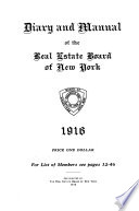 Diary and Manual of the Real Estate Board of New York  Inc Book
