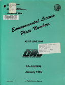 Environmental License Plate Numbers as of ...