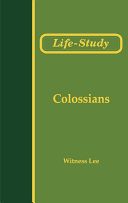 Life-Study of Colossians Book Witness Lee