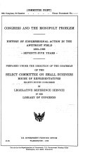 Hearings, Reports and Prints of the House Select Committee on Small Business