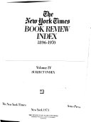 The New York Times Book Review Index, 1896-1970: Subject index