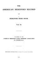 The American Hereford Record and Hereford Herd Book