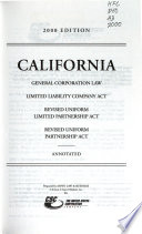 California General Corporation Law, Limited Liability Company Act, Revised Uniform Limited Partnership Act, Revised Uniform Partnership Act