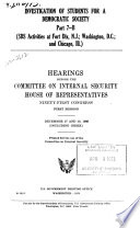 Hearings  Reports and Prints of the House Committee on Internal Security