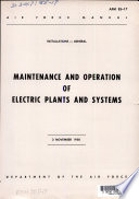 Maintenance and Operation of Electric Plants and Systems