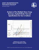 Analysis Of The Multiple Stress Creep Recovery Asphalt Binder Test And Specifications For Use In Indiana