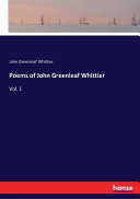 John Greenleaf Whittier Books, John Greenleaf Whittier poetry book