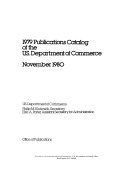 Publications Catalog of the U.S. Department of Commerce