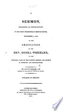 A Sermon delivered     December 9  1818  at the ordination of the Rev  Hosea Wheeler  etc Book