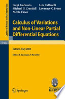 Calculus of Variations and Nonlinear Partial Differential Equations