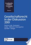 Gesellschaftsrecht in der Diskussion 2001