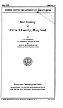 Soil Survey of Calvert County, Maryland