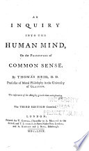 An Inquiry Into the Human Mind  on the Principles of Common Sense