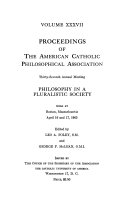 Proceedings of the Annual Meeting of the Catholic Philosophical Association