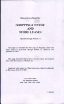 Shopping Center and Store Leases