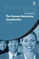 Managing Risk  the Human Resources Contribution Book