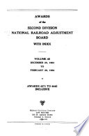Awards of the Second Division  National Railroad Adjustment Board  with Index