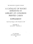 A Catalog of Books Represented by Library of Congress Printed Cards Issued to July 31, 1942