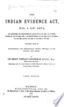 The Indian Evidence Act  No  I of 1872