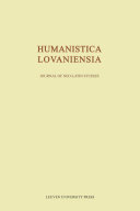 Humanistica Lovaniensia体积LXV 2016