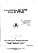 Environmental Protection Research Catalog: Indexes