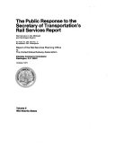 The Public Response to the Secretary of Transportation's Rail Services Report