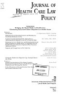 The Journal of Health Care Law   Policy Book