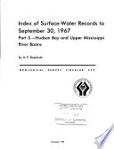 Index of Surface water Records to September 30  1967 Book