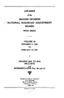 Awards of the Second Division, National Railroad Adjustment Board, with Index
