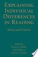 Explaining Individual Differences in Reading Book PDF