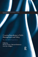 Crossing Boundaries in Public Management and Policy
