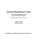 Doctoral Dissertations On Asia