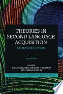 Theories in Second Language Acquisition Book