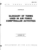Glossary of Terms Used in Air Force Comptroller Activities