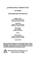 International Perspectives on Sport and Exercise Psychology