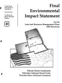 Final Environmental Impact Statement for the Land and Resource Management Plans, 2001 Revisions