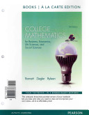 College Mathematics for Business  Economics  Life Sciences and Social Sciences  Books a la Carte Plus Mymathlab Package
