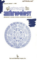 Abstracts In Anthropology