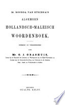 Dr. Roorda van Eysinga's Algemeen Hollandsch-Maleisch Woordenboek