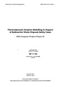 Thermodynamic Sorption Modelling in Support of Radioactive Waste Disposal Safety Cases