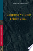 Congress Volume Leiden 2004 Book