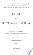 Rules For A Dictionary Catalog