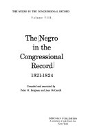 The Negro in the Congressional Record, 1821-1824