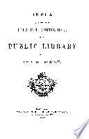 Index to the Catalogue of Books in the Upper Hall of the Public Library of the City of Boston Book