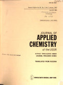 Journal of Applied Chemistry of the USSR  Book