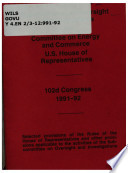 Subcommittee on Oversight and Investigations of the Committee on Energy and Commerce, U.S. House of Representatives