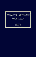 History of Universities  Volume XV  1997 1999