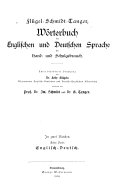 Flügel-Schmidt-Tanger, Wörterbuch der englischen und deutschen Sprache: Bd. Englisch-Deutsch